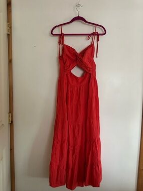 Princess Polly Red Tie-Strap Cutout Maxi Dress